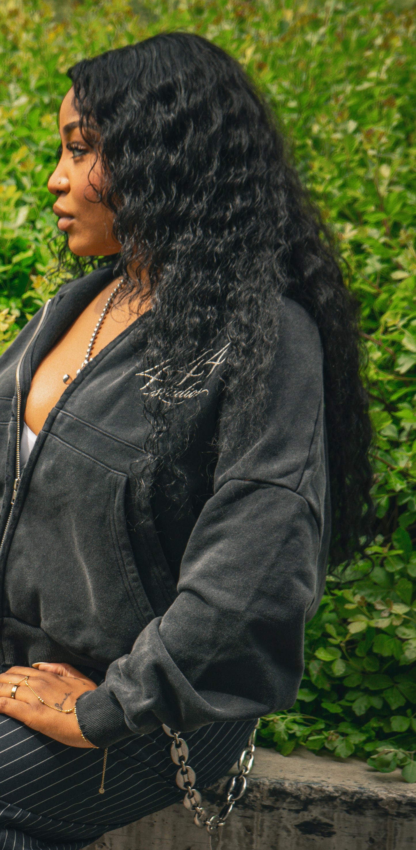 Black 444 Zip Up